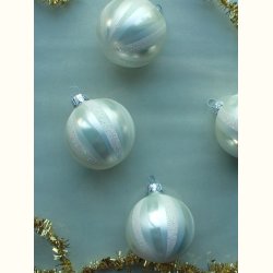 Glaskugle med glimmer striber