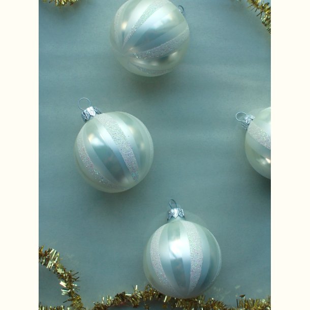 Glaskugle med glimmer striber