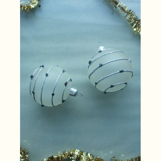 Glaskugler med glimmer striber