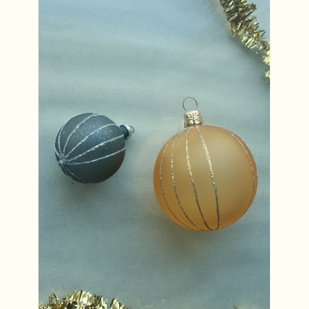 Glaskugler med glimmer striber